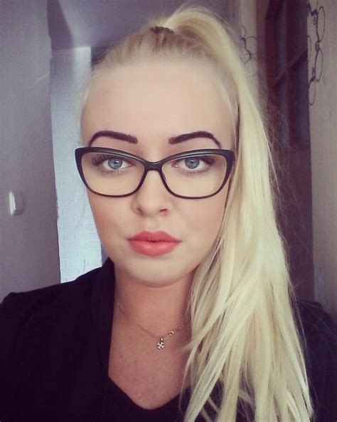 Hot Blonde Girl With Strong Plussie Glasses A Photo On