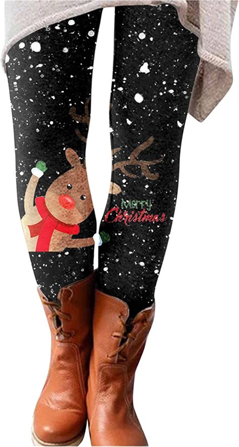 Awdx Leggings Damenbedruckte Leggings Weihnachten Gedruckte Elastische