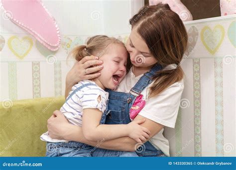 Mother Regrets Crying Child Stock Image Image Of Female Crying