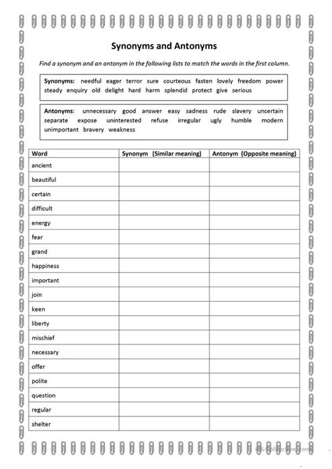 Synonyms and antonyms worksheet - Free ESL printable worksheets made by