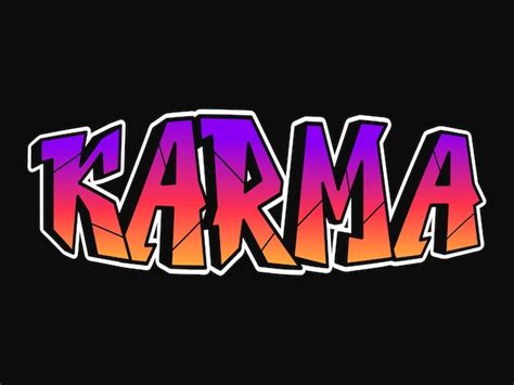 Karma Palabra Letras De Estilo Graffiti Psicodélico Trippy Vector Premium