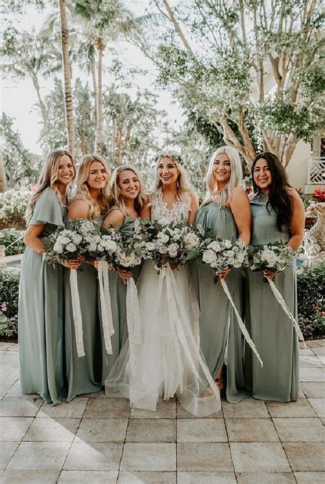 Sage Green Bohemian Wedding Colors For 2023 Sage Green Bridesmaid