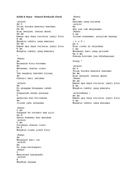 Check spelling or type a new query. Gurauan Berkasih Lirik Chord - Chord Walls