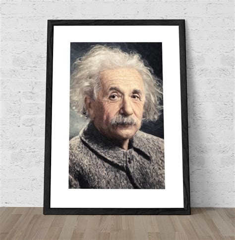 Albert Einstein Painting Albert Einstein Poster Albert Etsy