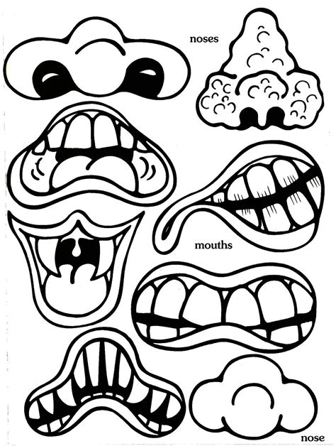 Printable Monster Face Cut Outs Yahoo Image Search Results