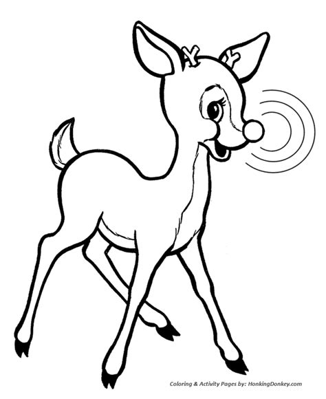 Rudolph the Red Nose Reindeer Coloring Page - Rudolph is smart and