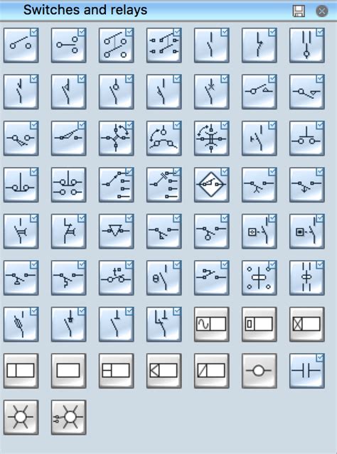 Circuit symbols are used in circuit diagrams (schematics) to represent electronic components. Electrical Symbols | Switches and Relays