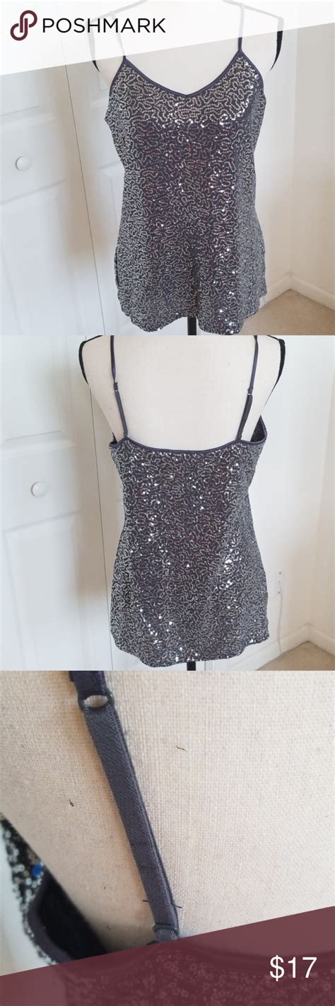 Express Silver Shiny Camisole