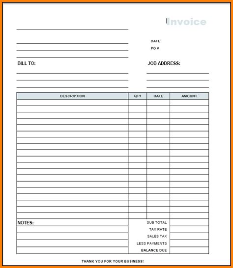 Free Printable Contractor Invoice Forms Printable Forms Free Online