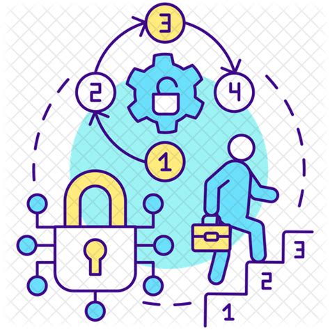 Role Based Access Control Icon Download In Colored Outline Style