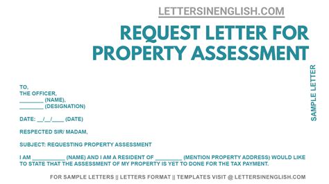Request Letter For Property Assessment Sample Property Assessment