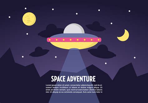 Flat Space Landscape Vector Background - Download Free Vector Art