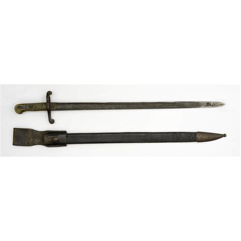 Imported Civil War Brazilian Naval Rifle Bayonet And Scabbard Cowans