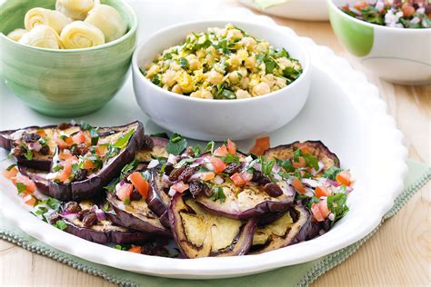 Eggplant And Chickpea Salsa Platter Recipe Dinner Party Recipes