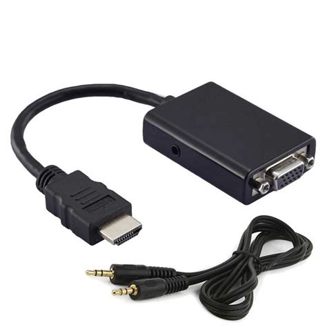 Cabo Conversor Adaptador Hdmi Macho Para Vga Fêmea Com Áudio