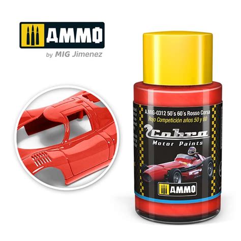 Ammo By Mig Amig 0312 Cobra Motor Paints 50 ́s 60 ́s Rosso Corsa 30 Ml