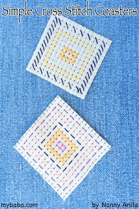 Here are some projects that will be easy for a beginner to complete. Easy Cross Stitch Coasters for Kids | Nanny Anita | My Baba