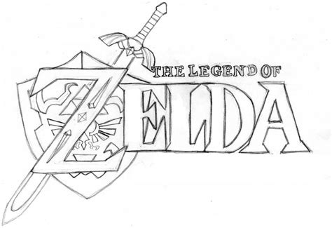 Legend Of Zelda Logo Drawing Sketch Coloring Page
