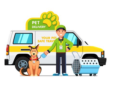 Pet food express offers delivery to most zip codes surrounding our store locations. Pet Delivery Person Standing Next To His Truck Holding ...
