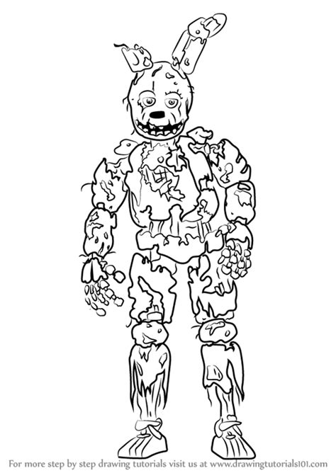Learn How To Draw Springtrap From Five Nights At Freddys Five Nights