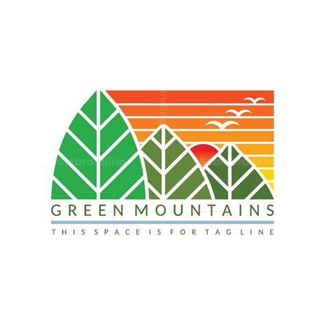 Green Mountains Logo Mountain Logos Bird Silhouette Green Mountain
