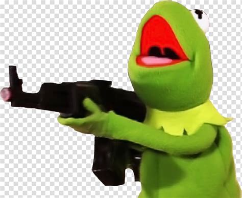 Kermit The Frog Meme Gun Firearm Frog Transparent Background Png Clipart Hiclipart