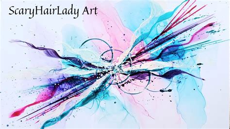 162 Alcohol Ink Acrylic Ink And Bombay Ink Abstract Painting Tutorial