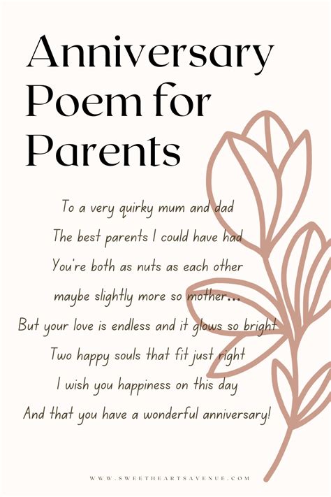 Short And Lovely Anniversary Poem For Parents Anniversary Poems