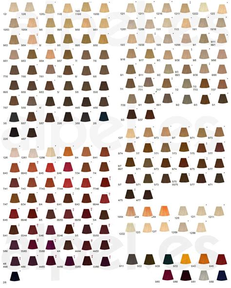 Carta De Colores Wella Wella Hair Color Chart Brown Hair Color Chart