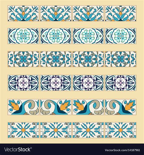 Set Of Decorative Tile Borders Royalty Free Vector Image