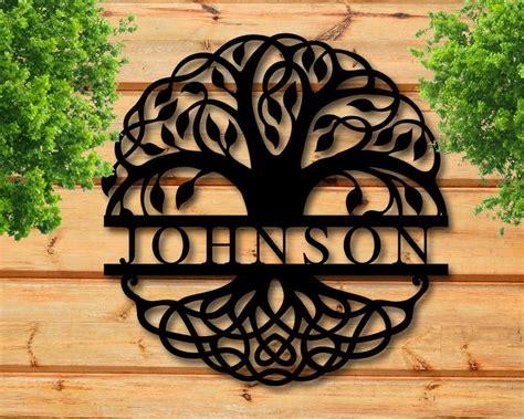 Canada flag monogram from c$150.00 cursive family name from c$120.00 Personalized Family Name Metal Sign Metal Name Sign Tree ...