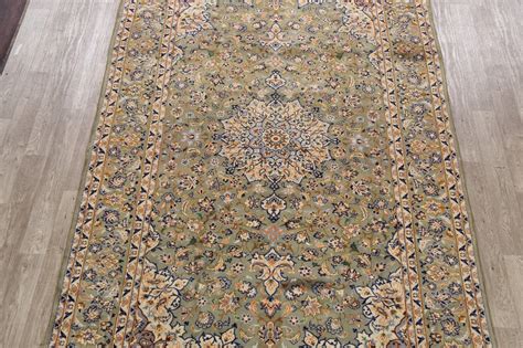 Vintage Green Floral Najafabad Persian Area Rug 7x12 In 2022 Persian