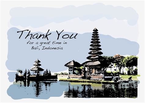 Bali Thank You Greeting Card Thank You Bali Indonesia 5x7 Etsy Uk