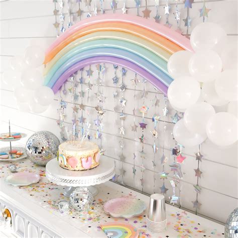 Iridescent Pastel Rainbow Dessert Paper Plates In 2021 Pastel Birthday Rainbow Party