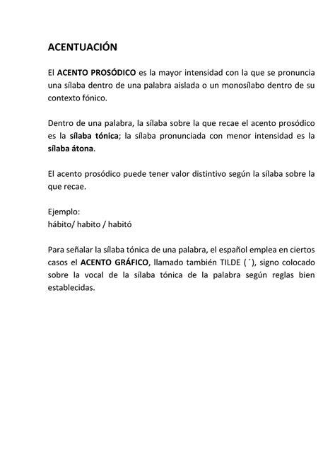 La Acentuación reglas de acentuación en español ACENTUACIN El
