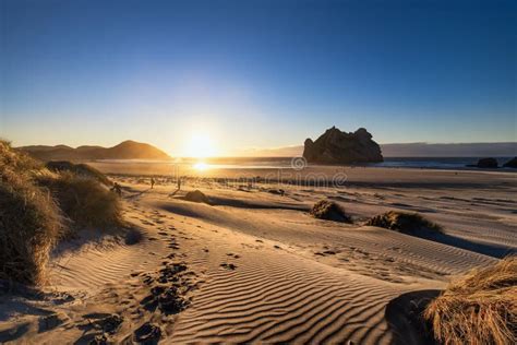 Beautiful Landscape Of Wharariki Beach New Zealand Stock Photo Image