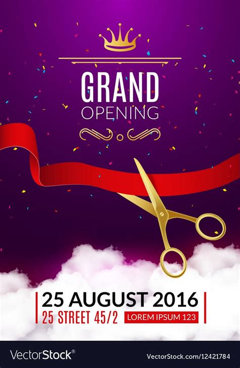 Grand Opening Invitation Card Grand Opening Event Vector Image Grand