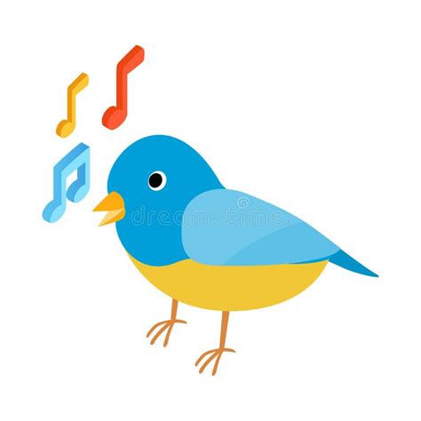 Singing Bird Icon Cartoon Style Stock Vector Illustration Of Belting