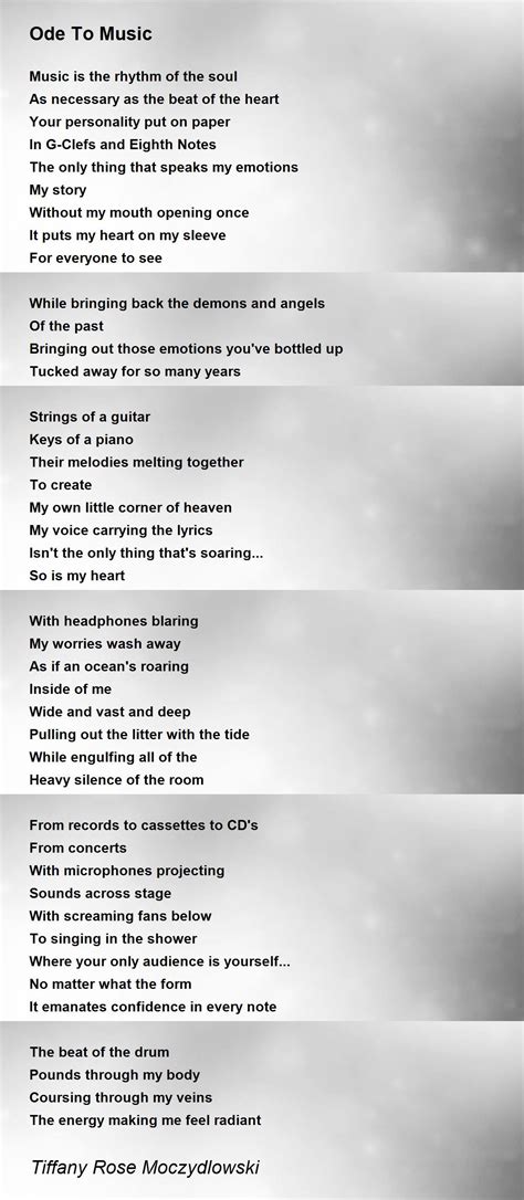 Ode To Music Poem by Tiffany Rose Moczydlowski - Poem Hunter