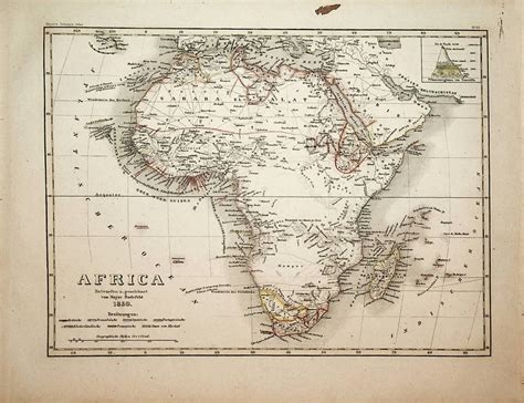 Africa Afrika Map 1850 Landkarte 1850 Map Antiquariatwien Fine