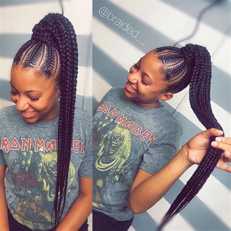 Braided Hairstyles For Black Girls Ponytails Kal Aragaye