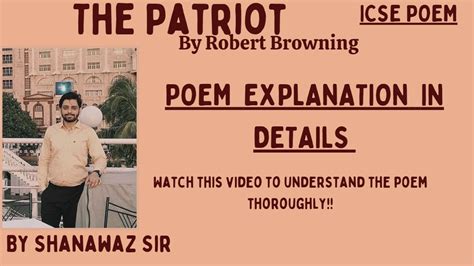 The Patriot Line By Line Explanation Icse Youtube