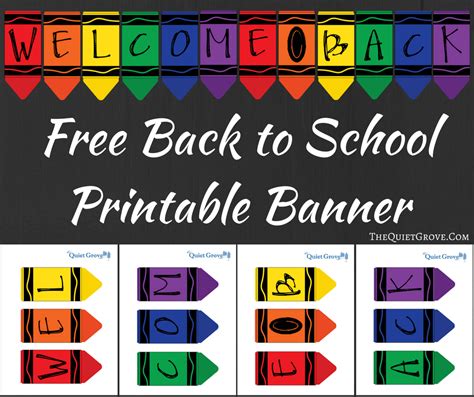 Free Printable Welcome Back To School Banner ⋆ The Quiet Grove
