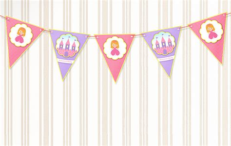 Happy birthday girlande mit bunten wimpeln balloonasshop. Kostenlose Bastelvorlagen für die Prinzessin Party: Krone, Deko, Cupcake-Fähnchen, Wimpelketten ...