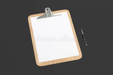Clipboard With Blank White Paper Stock Illustration Illustration Of