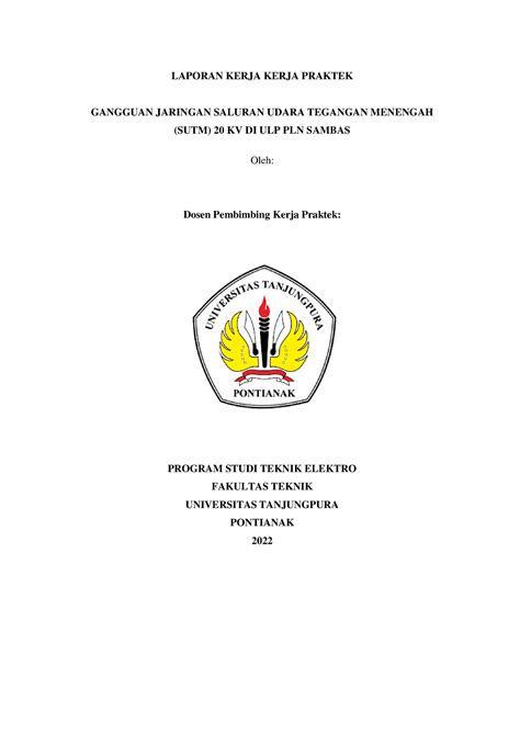 Gangguan Jaringan SUTM - LAPORAN KERJA KERJA PRAKTEK GANGGUAN JARINGAN