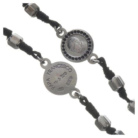 Pope Francis Rosary In 800 Silver Hexagonal Grains Online Sales On