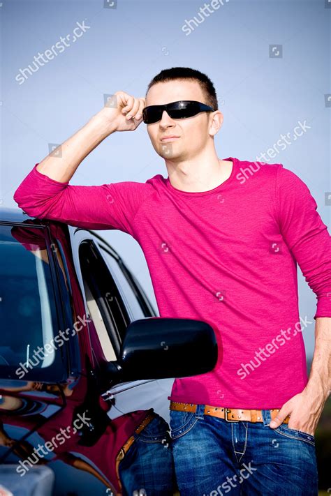 Model Released Young Man Standing Car Editorial Stock Photo Stock
