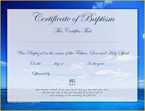 Free Editable Baptism Certificate In Word ~ Free Editable Baptism