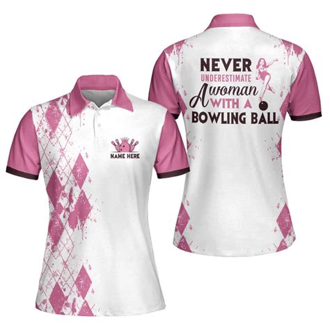 Tendpins Custom Never Underestimate A Woman With A Bowling Ball Pink Bowling Shirts Quick Dry